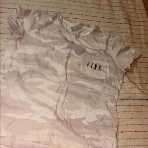 PINK Victoria's Secret white Camouflage T-Shirt